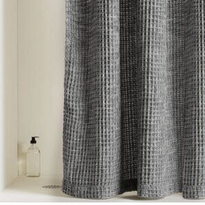 Parachute Textured Waffle Shower Curtain in Charcoal